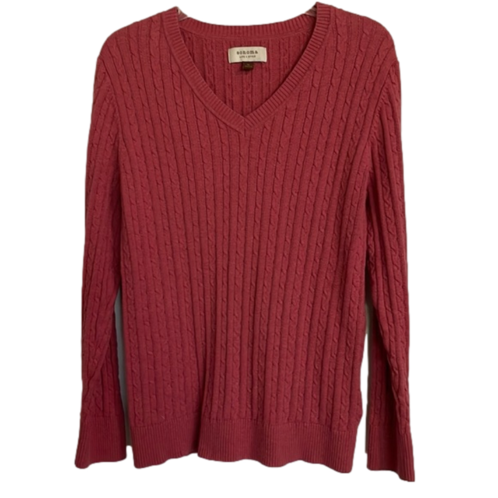 SONOMA V-Neck Sweater, Women’s XL, Pink